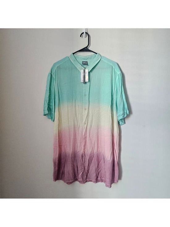 ASOS Other - Asos Design Men's Multicolor Ombre Short Sleeves Button Down Shirt Size 2XL